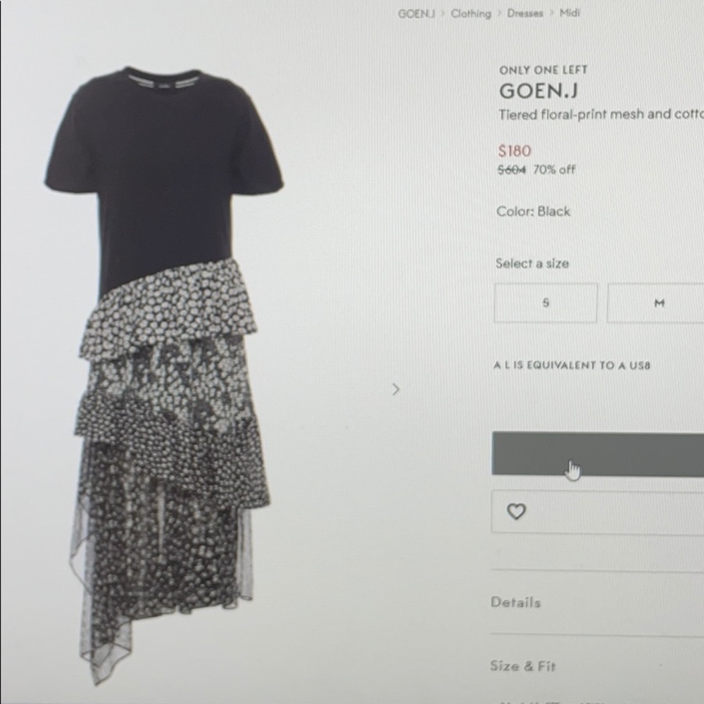 Goen.j tiered floral mesh midi dress